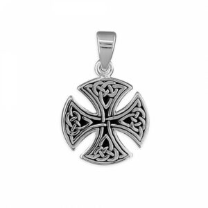Mens small round Celtic cross