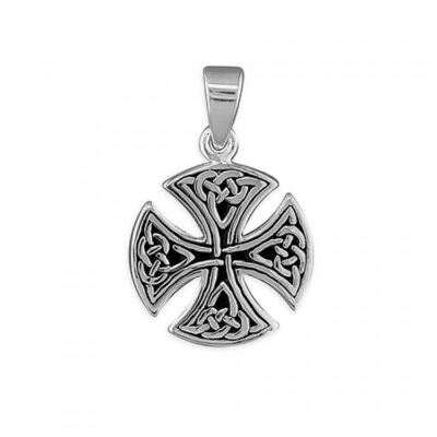 Mens small round Celtic cross