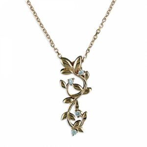 46cm/18in rose gold-plated leaves...