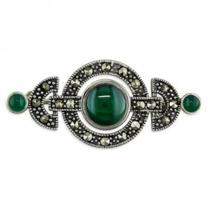 Marcasite and green Art Deco circles