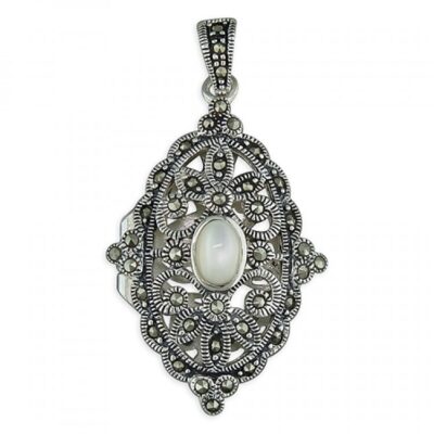 Fancy marcasite oval with...