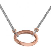 41-45cm 2-tone oval loop on chain