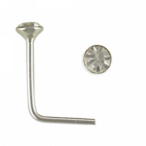 1mm clear crystal nose stud 5 in box