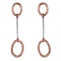 Rose gold-plated double loop drop