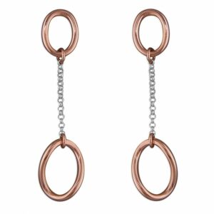 Rose gold-plated double loop dro...