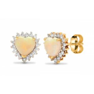 Diamond with opal heart shape ye...