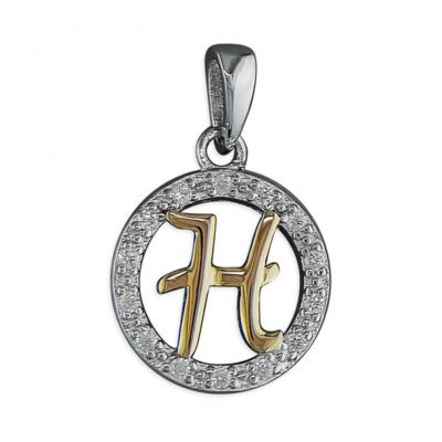H Cubic zirconia circle with...