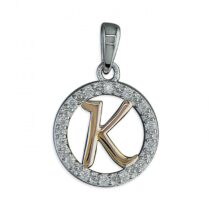 K Cubic zirconia circle with...