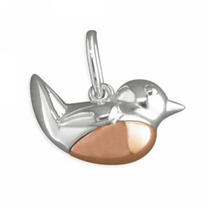 Robin bird with rose gold breast