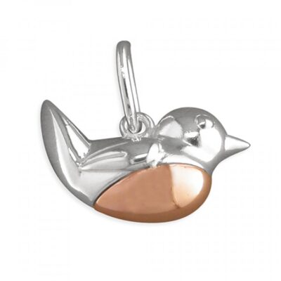 Robin bird with rose gold...