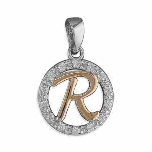 R Cubic zirconia circle with ros...