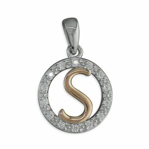 S Cubic zirconia circle with ros...