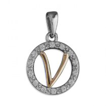 V Cubic zirconia circle with...