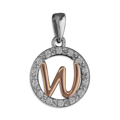 W Cubic zirconia circle with...