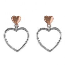Rose gold-plated heart in heart...