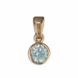 April birthstone rose gold-plated rub-over cubic z...
