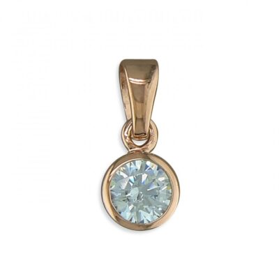 April birthstone rose gold-plated rub-over cubic...