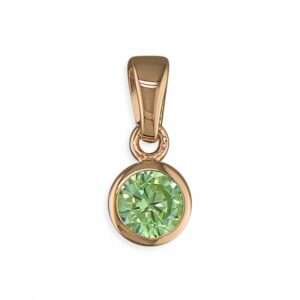 August birthstone rose gold-plated rub-over cubic ...