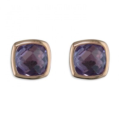 Cushion amethyst rose gold-plated...