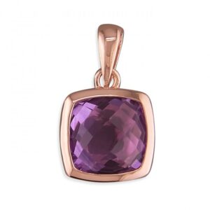 8mm rose gold-plated cushion ame...
