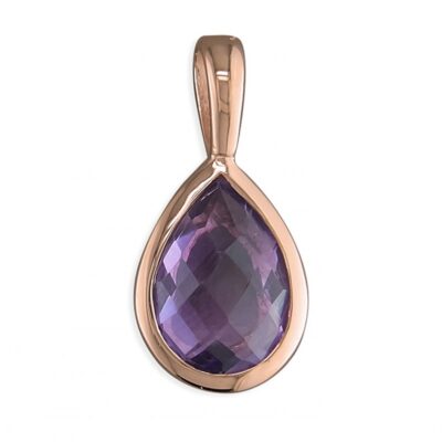 Rose gold-plated pear amethyst