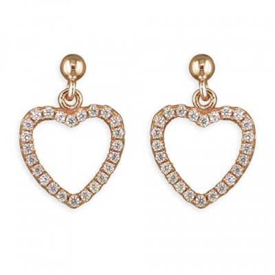 Rose gold-plated cubic zirconia...