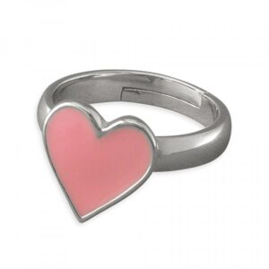 Pippa pink heart adjustable ring
