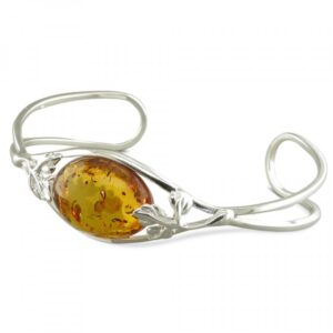 Cognac amber oval with leaves