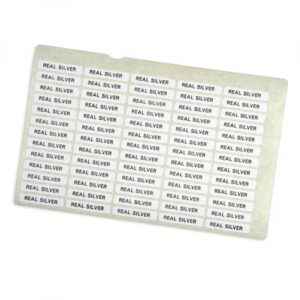 Real silver labels (5 sheets of 65)