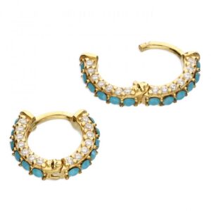10mm gold-plated  turquoise cubi...