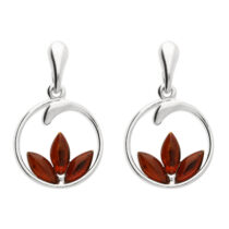 Cognac amber lotus flower set in a circle with...