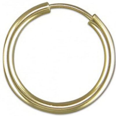 18x2mm/Mens-yellow gold hoop earring