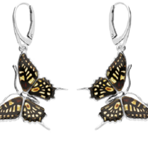 18mm/Amber-butterfly drop earrings