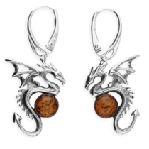 18 x 15mm/Dragon-with amber ball