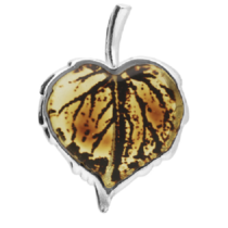 18mm/Mid heavy-amber leaf pendant