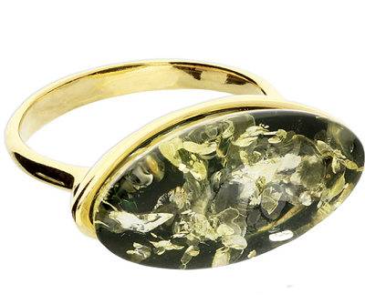 Green amber/gold plated ellipse...
