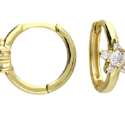 12mm/Yellow-gold plated cubic...