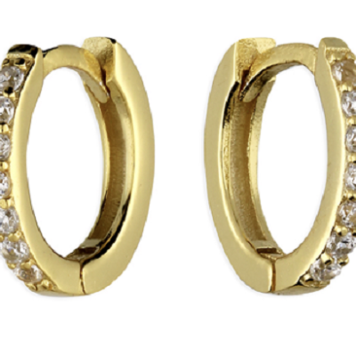 10mm/Yellow-gold plated-cubic...